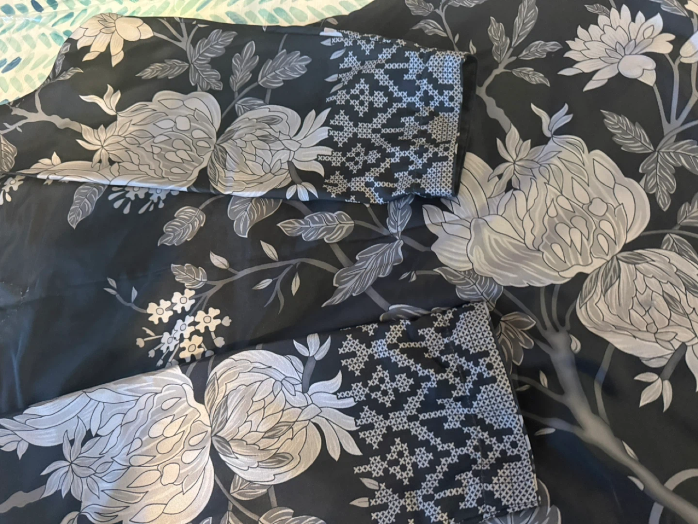 Black Floral Print Kurta Set - photo 3