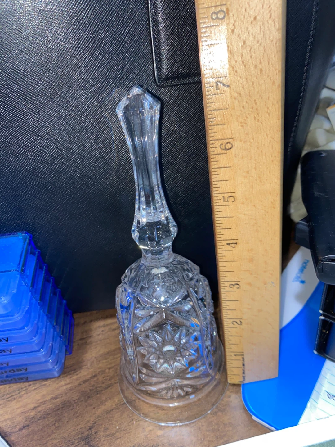 Crystal Glass Bell with Heart Handle. Bell is missing - photo 4