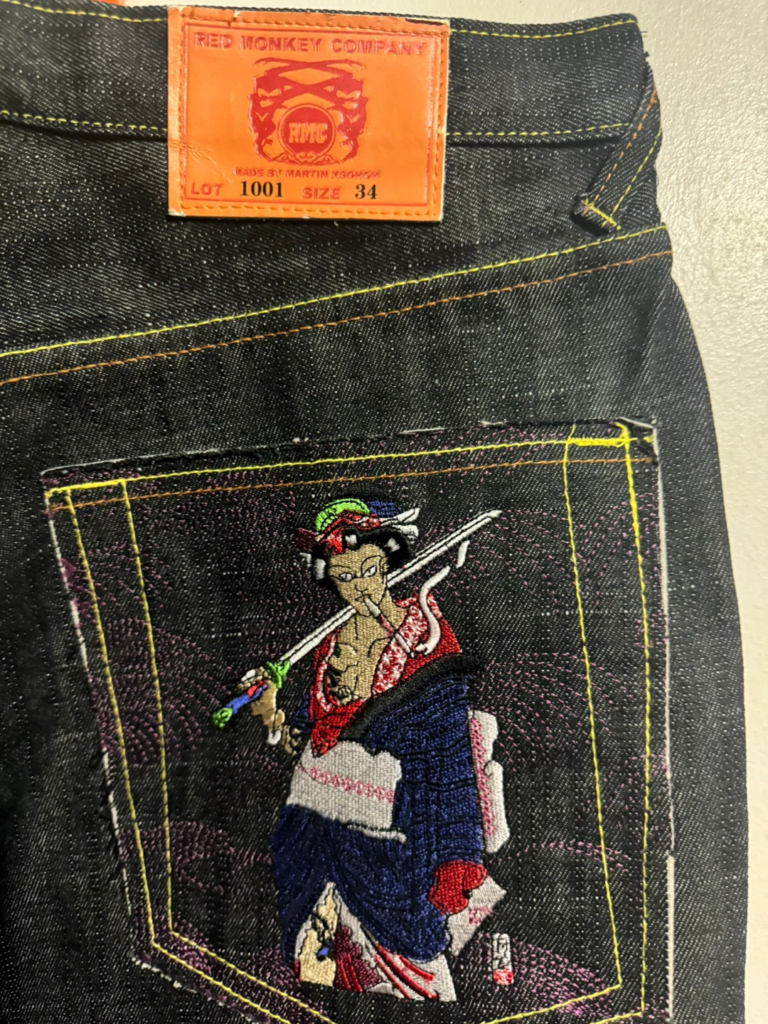 Red Monkey Company Jeans Size 34 Embroidered - photo 2