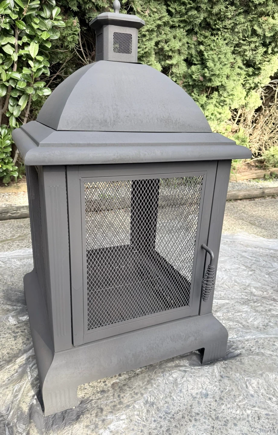 Grey Metal Fireplace Lantern