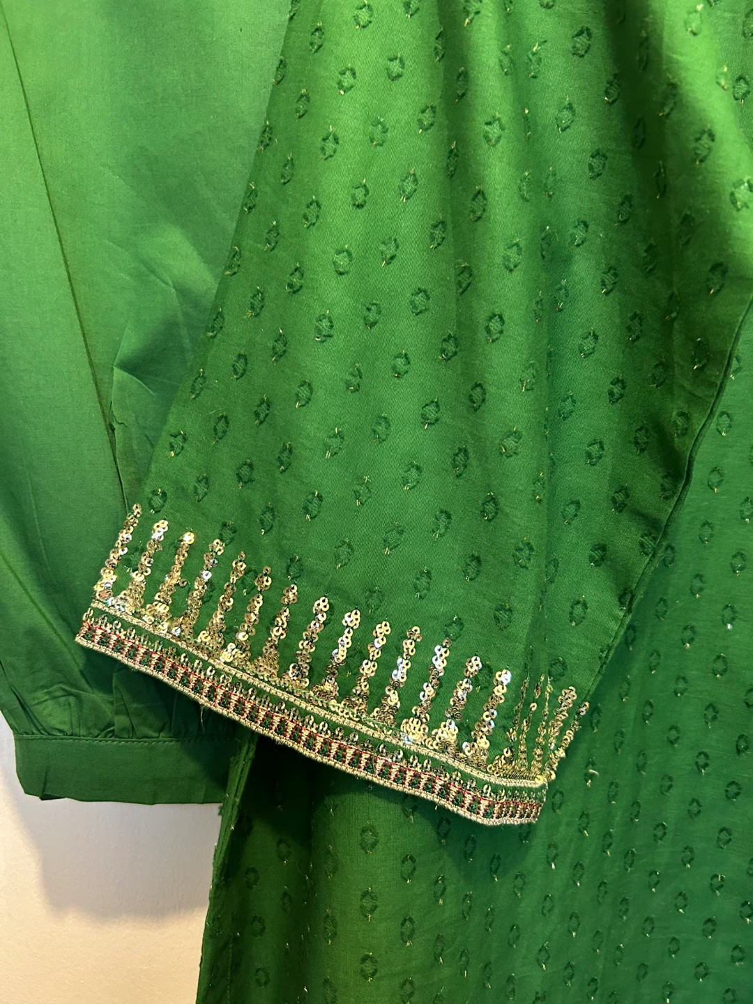 Limelight Green Embroidered 3 pcs dress - photo 5