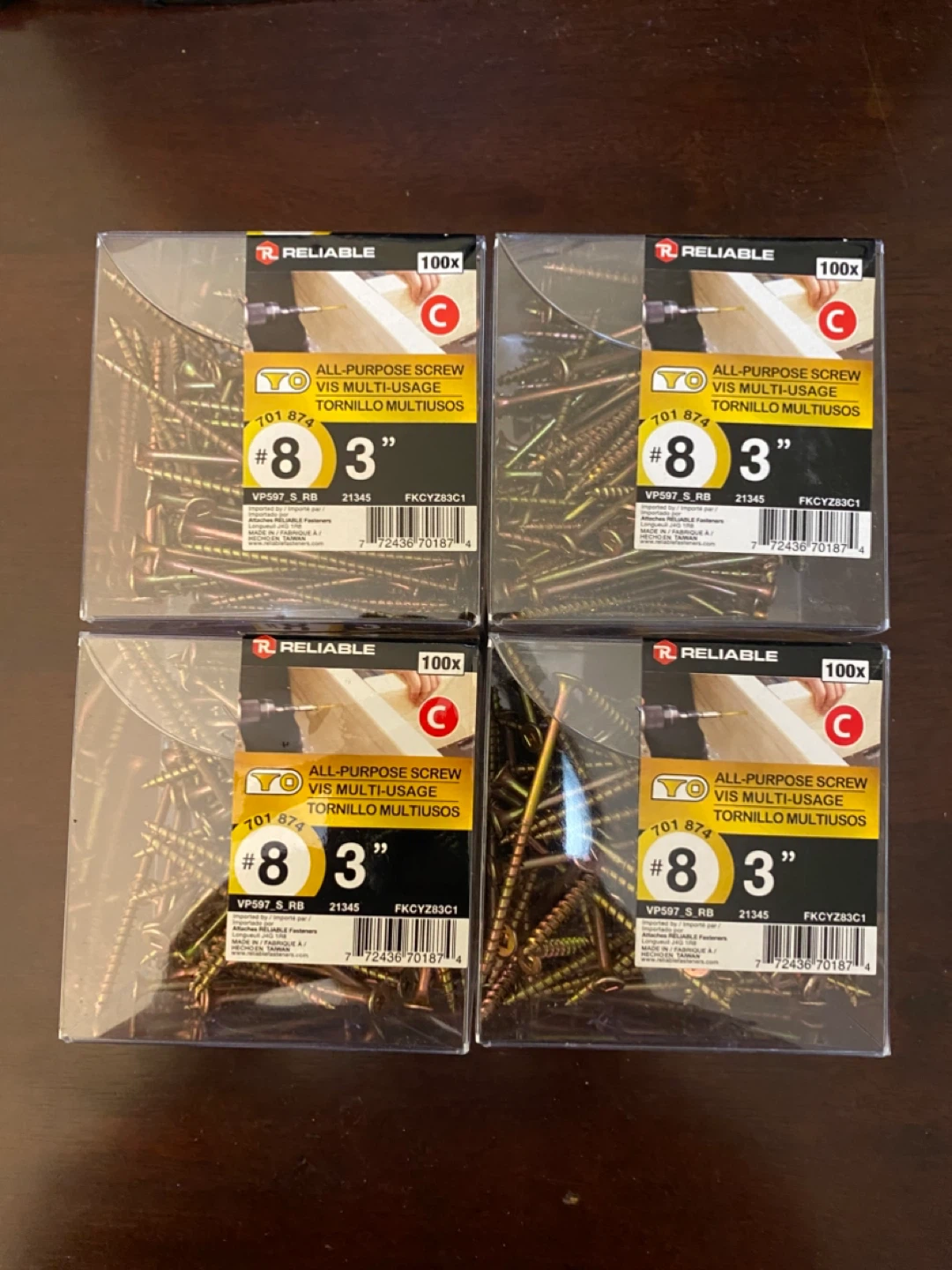 Reliable All-Purpose Screws #8 x 3" (400 count) - photo 2