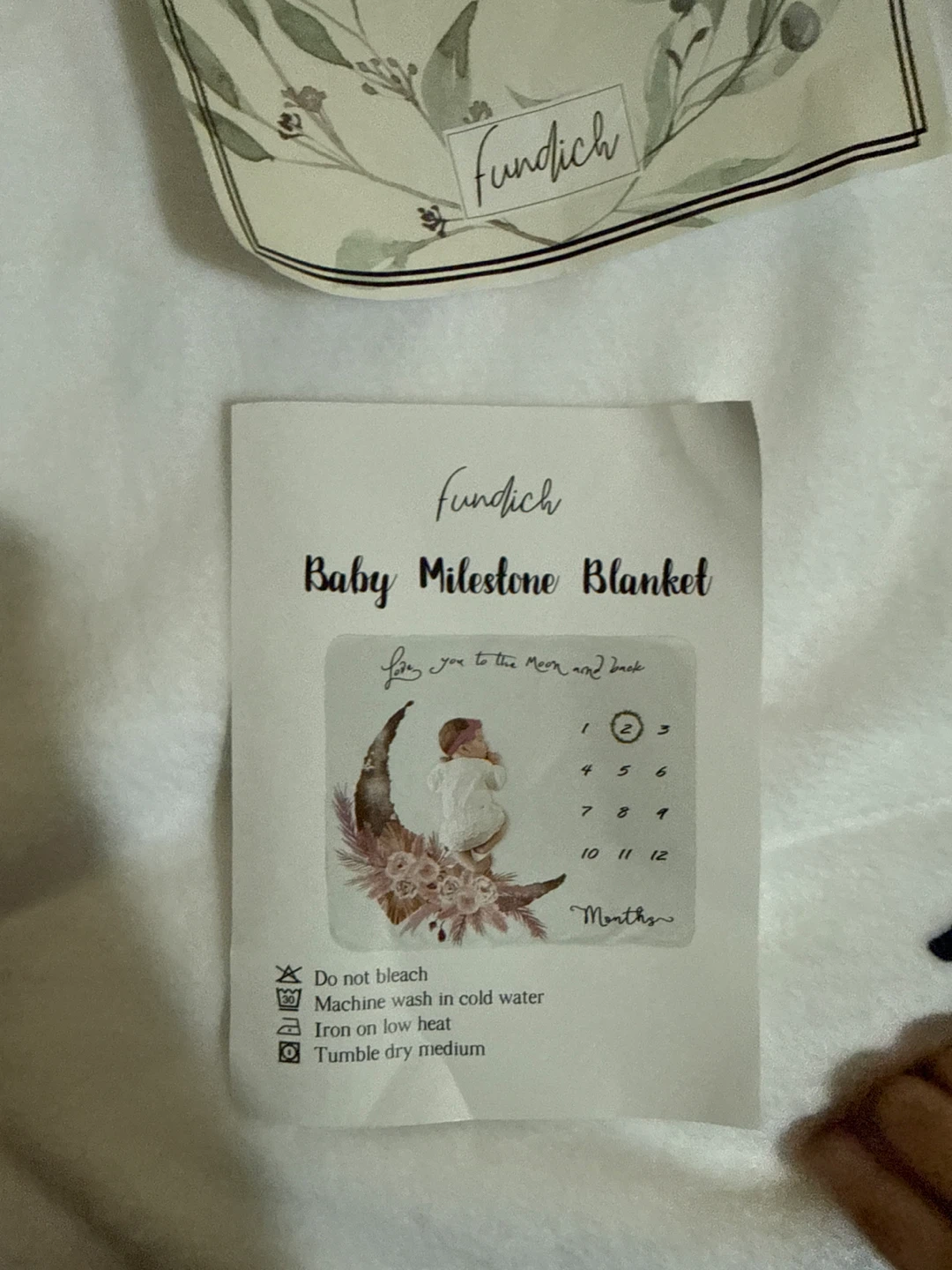 Fundach Baby Milestone Blanket with Headband - photo 2