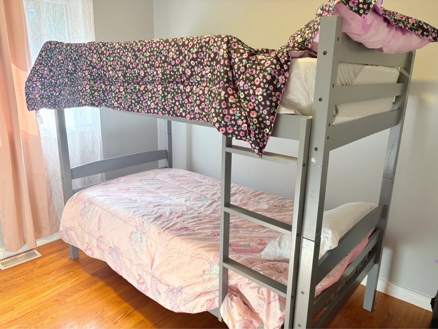 Grey Wooden Bunk Bed with bamboo mattress - photo 3