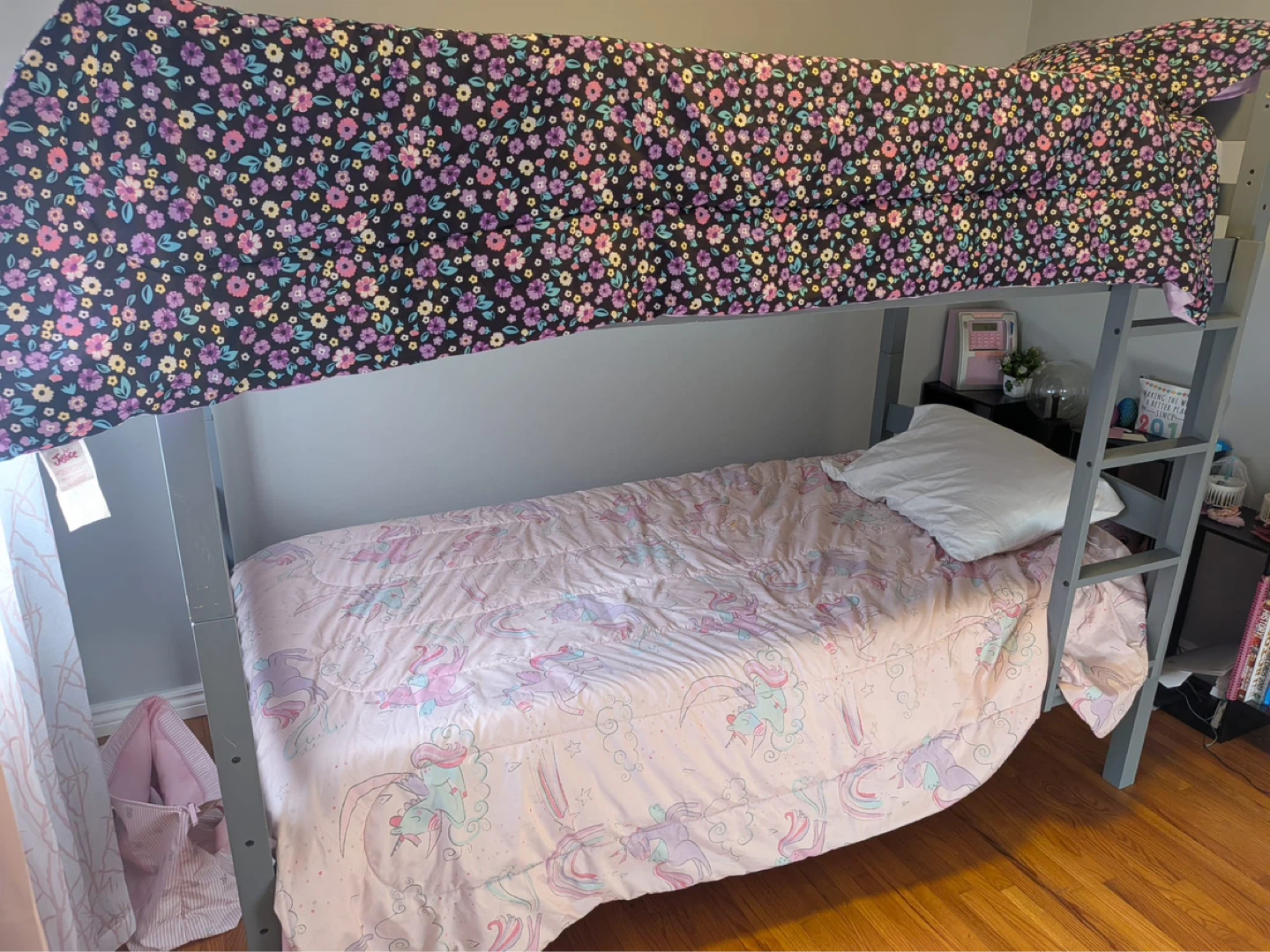 Grey Wooden Bunk Bed with bamboo mattress - photo 2