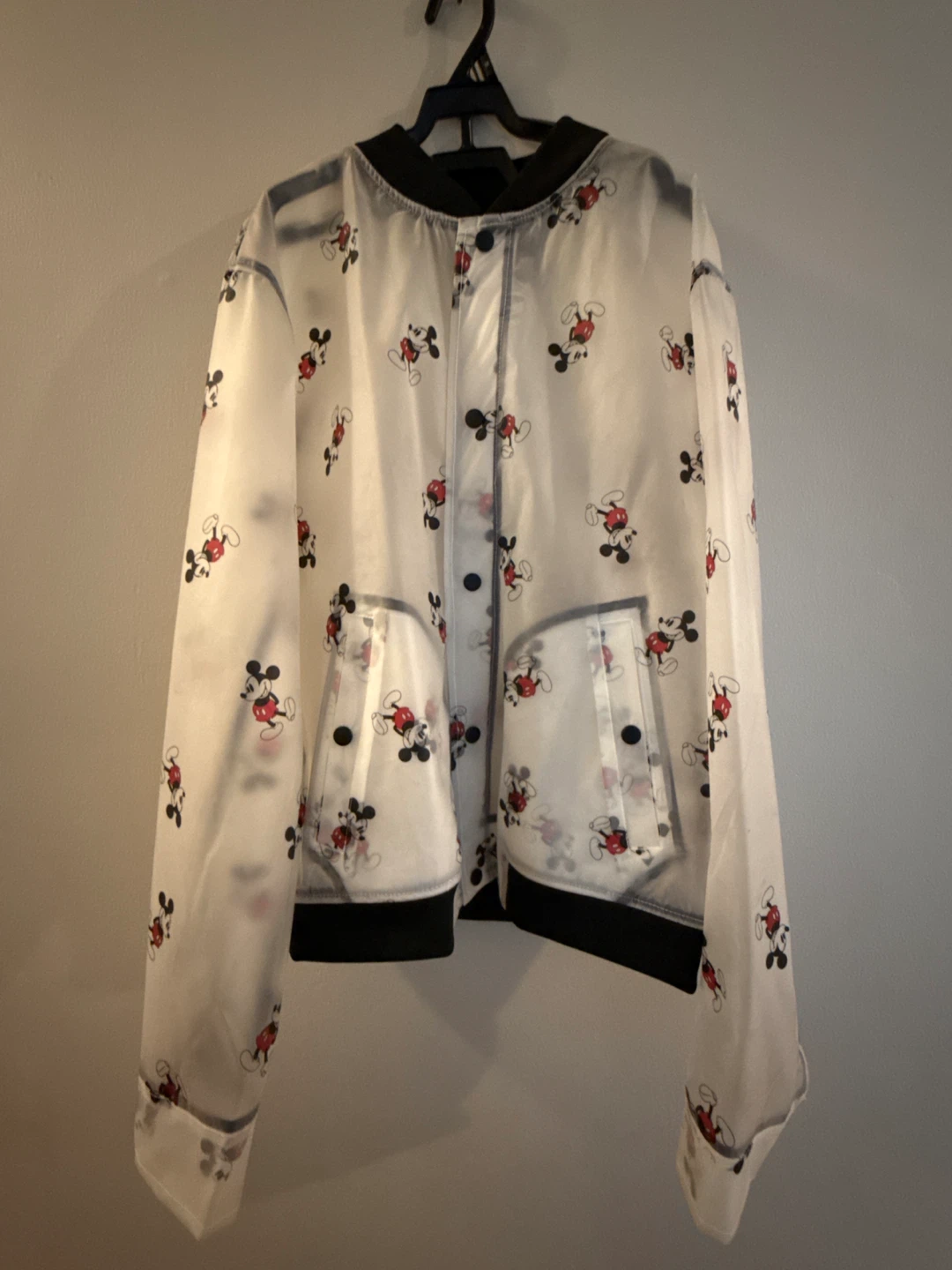 Disney Mickey Mouse Clear Rain Jacket Size S