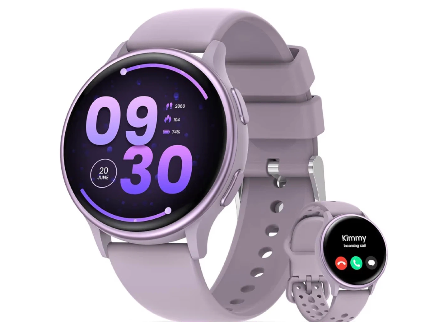 Lavender smart watch.