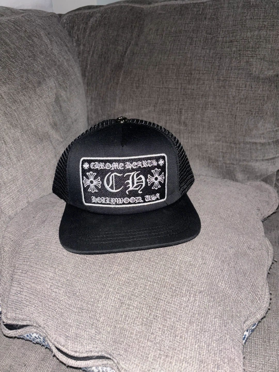 Chrome Hearts Trucker Hat Black Hollywood USA - photo 5