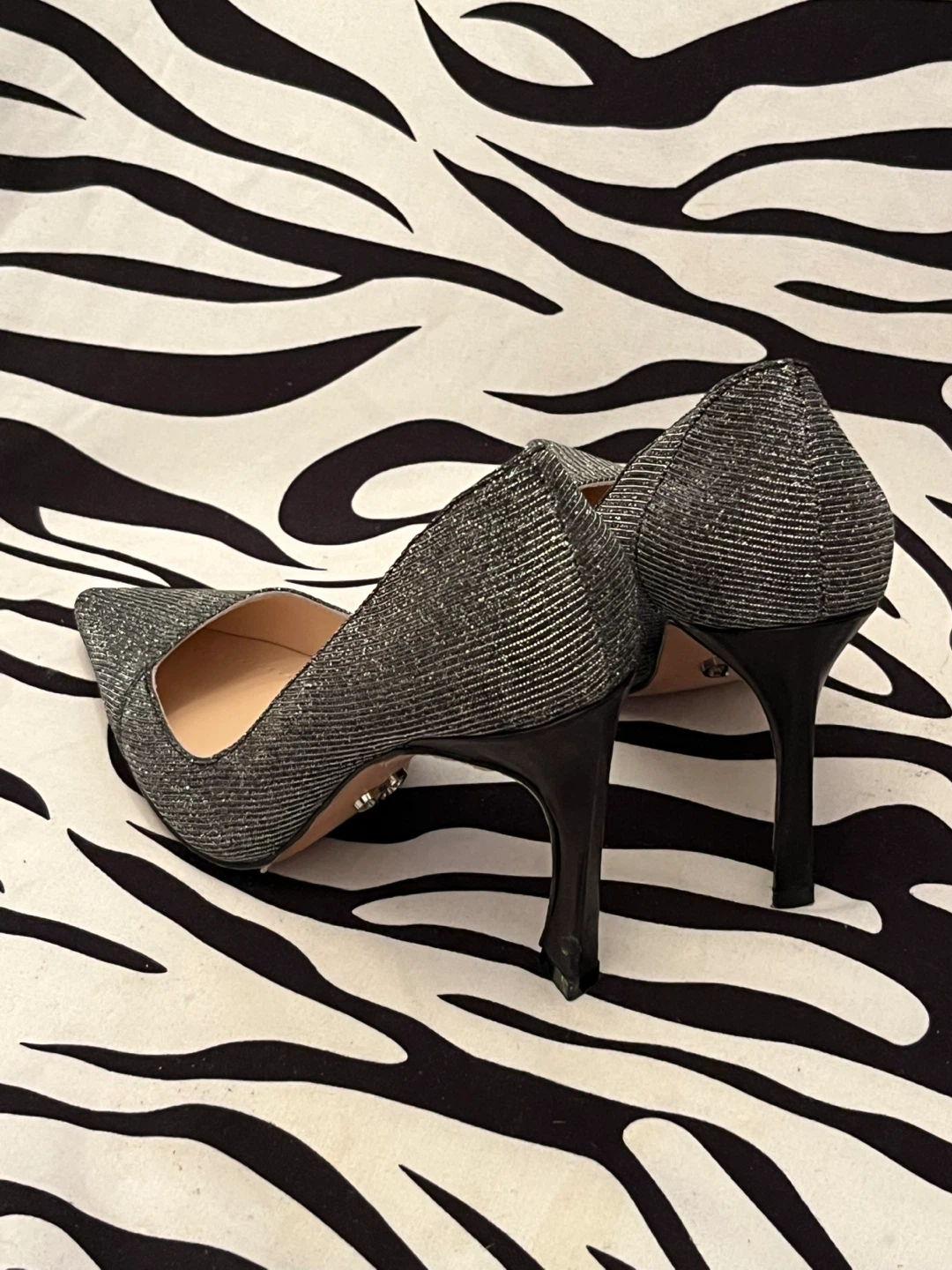 🖤 Christian Dior high-heeled pumps grey glitter finish womens - photo 5