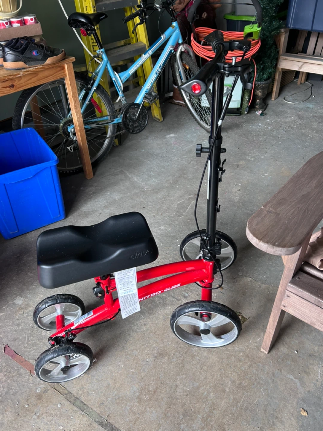 Drive Medical Nitro Slide Red Knee Scooter