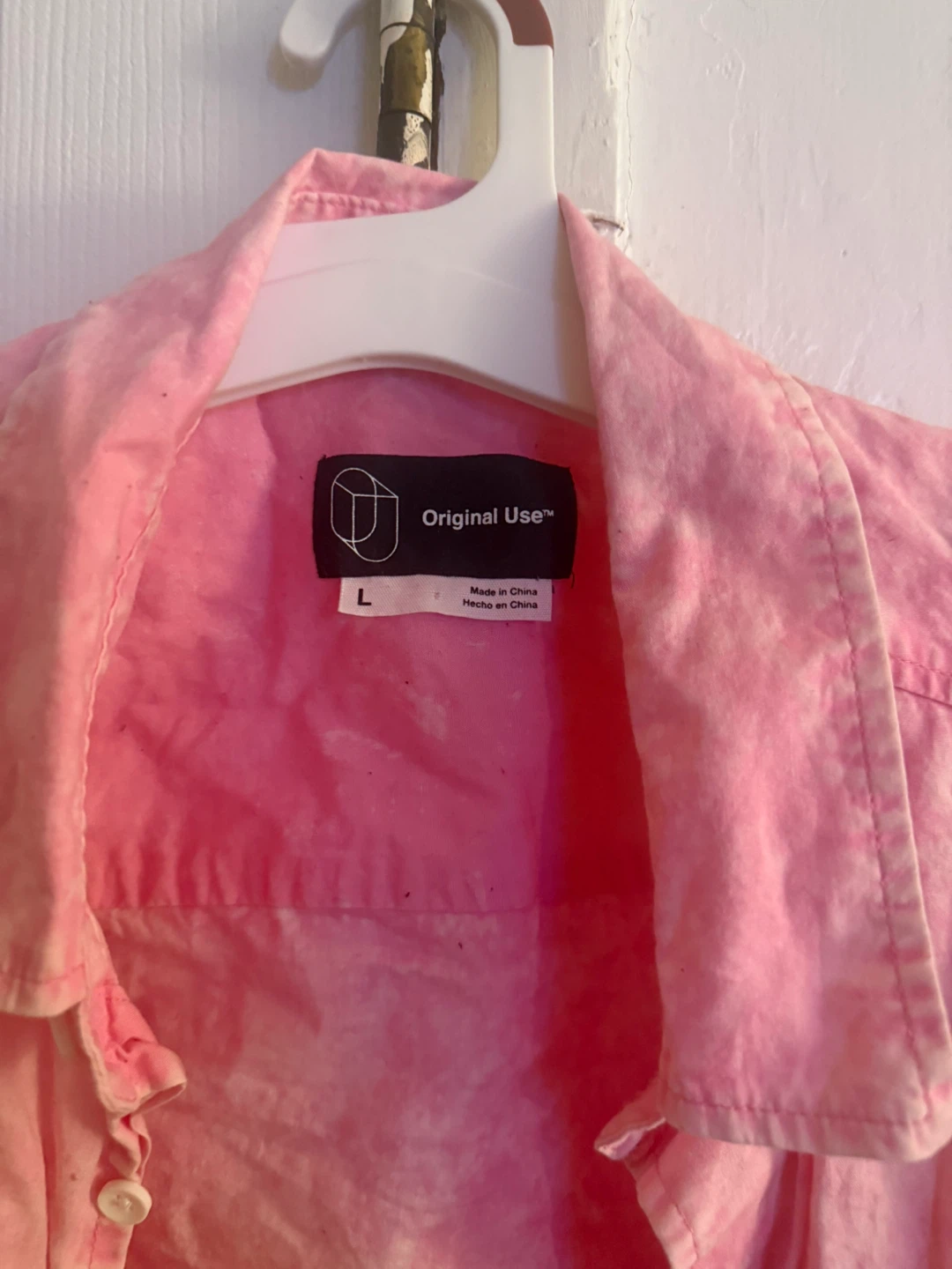 Original Use Pink Short Sleeve Button-Up Shirt Size L - photo 2
