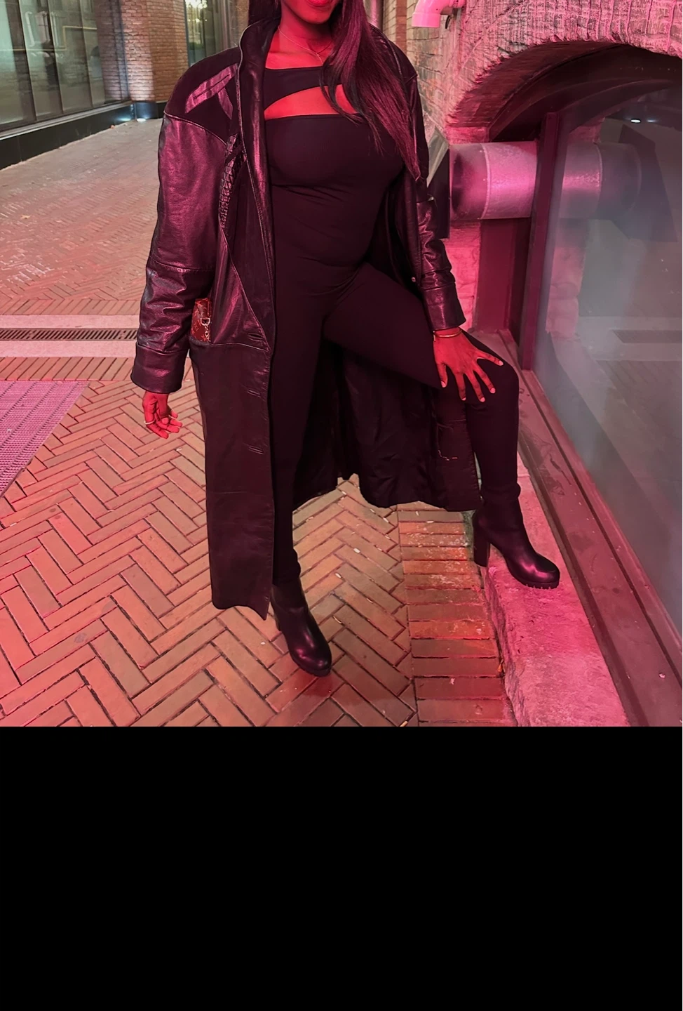 VINTAGE Y2k WOMENS LONG BLACK LEATHER TRENCH OVER COAT
