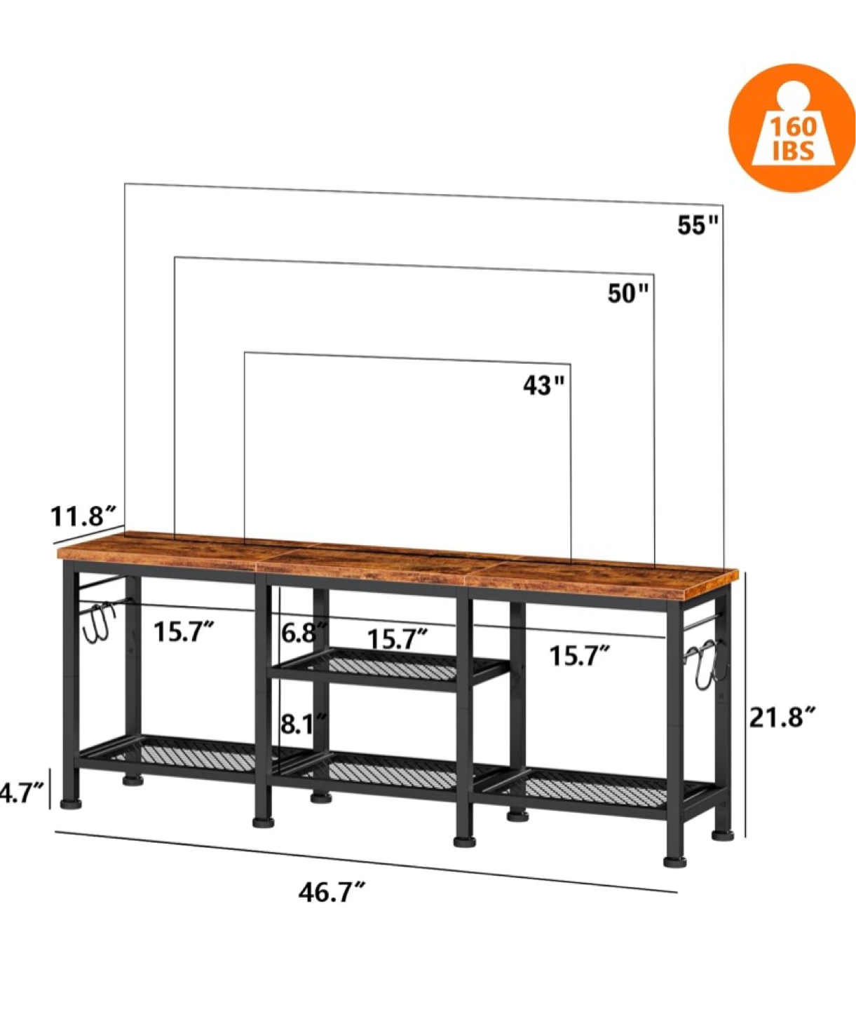 Rustic Wood TV Stand Entertainment Center - photo 3