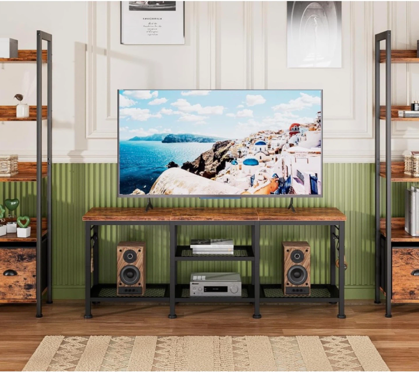 Rustic Wood TV Stand Entertainment Center - photo 4
