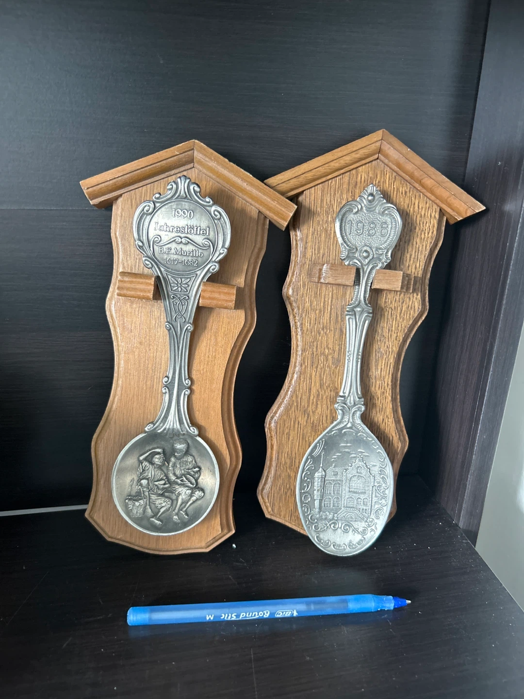 Set of 2 Decorative Spoons - 1990 & 1988
