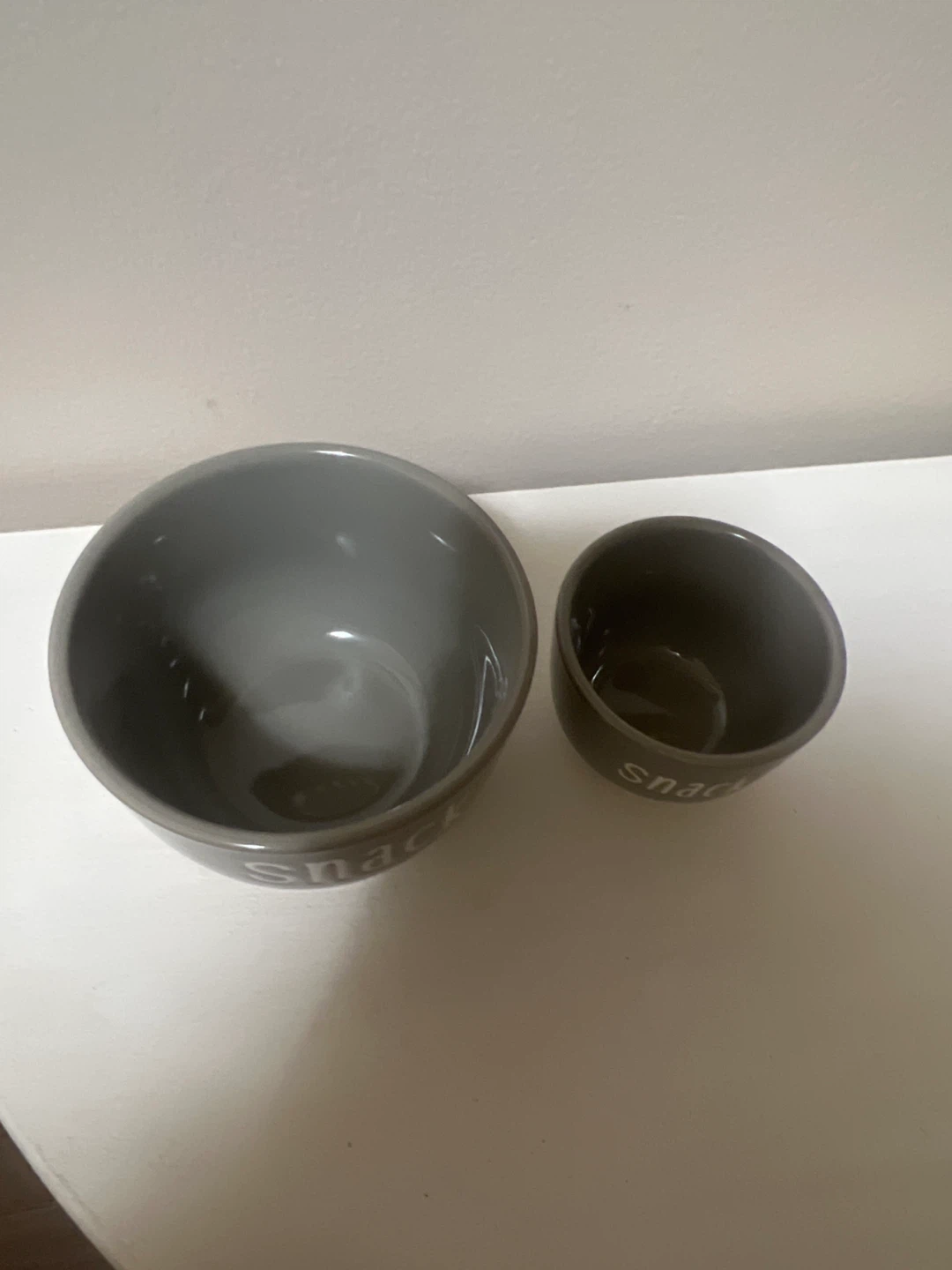 Set of 2 Grey "Snack" Ceramic Bowls - photo 2