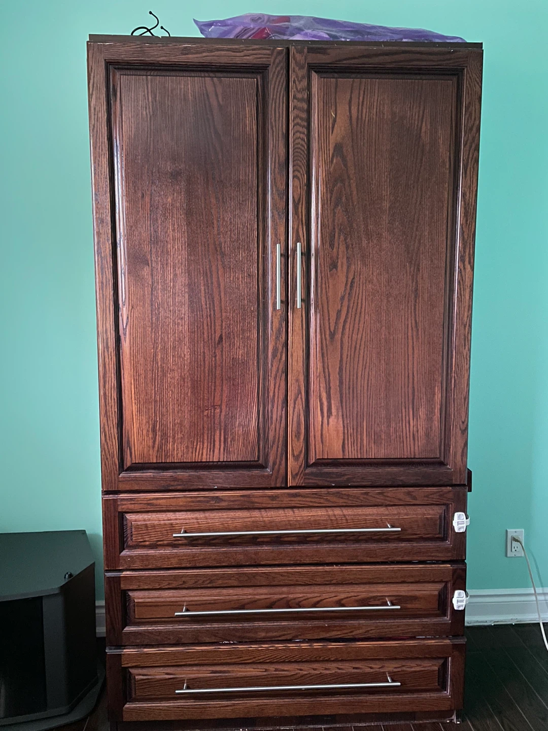 Dark Wood Armoire with Drawers (CONTENTS NOT INCLUDED) - photo 5