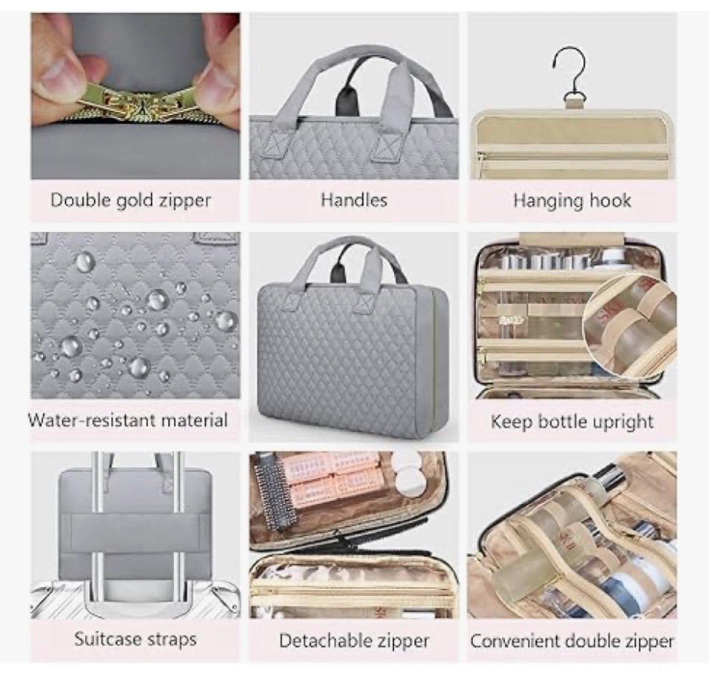 MOVING SALE - NEW GRAY Hanging Toiletry Bag with Large Capacity - photo 2