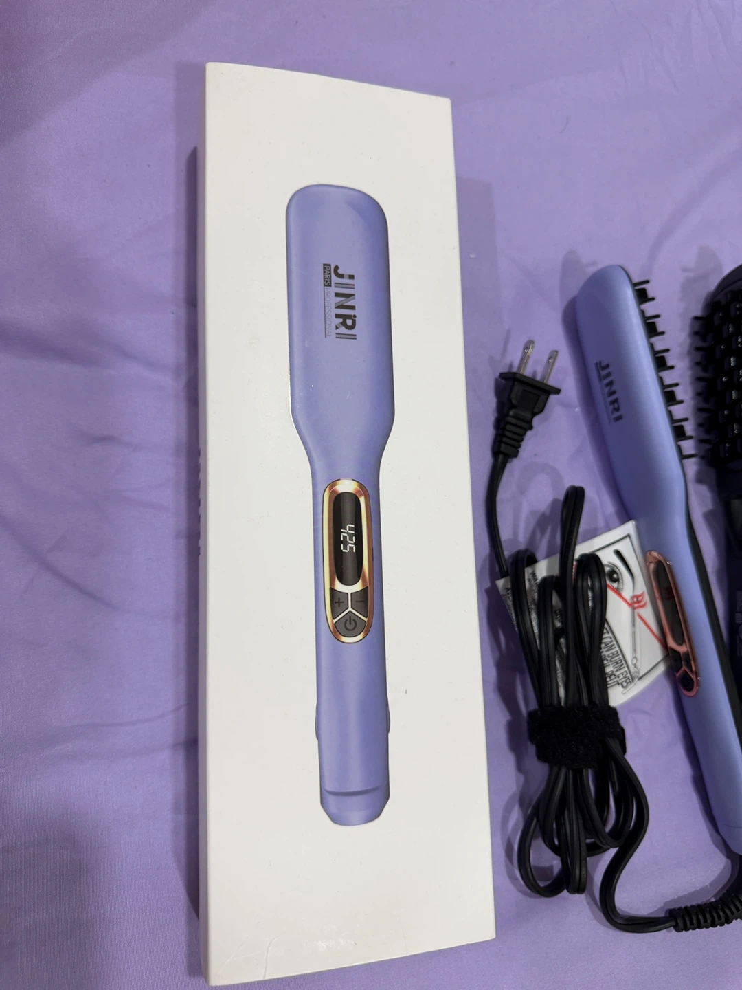 JINRI Professional Hair Straightener Brush - Purple - photo 2