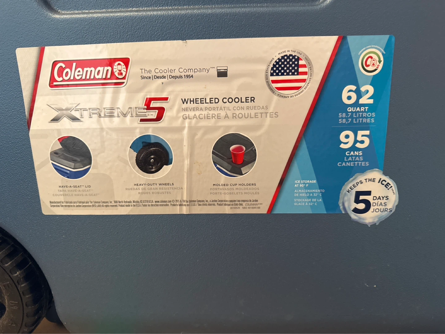 Coleman 5 Xtreme Wheeled Cooler 62 Quart - photo 2