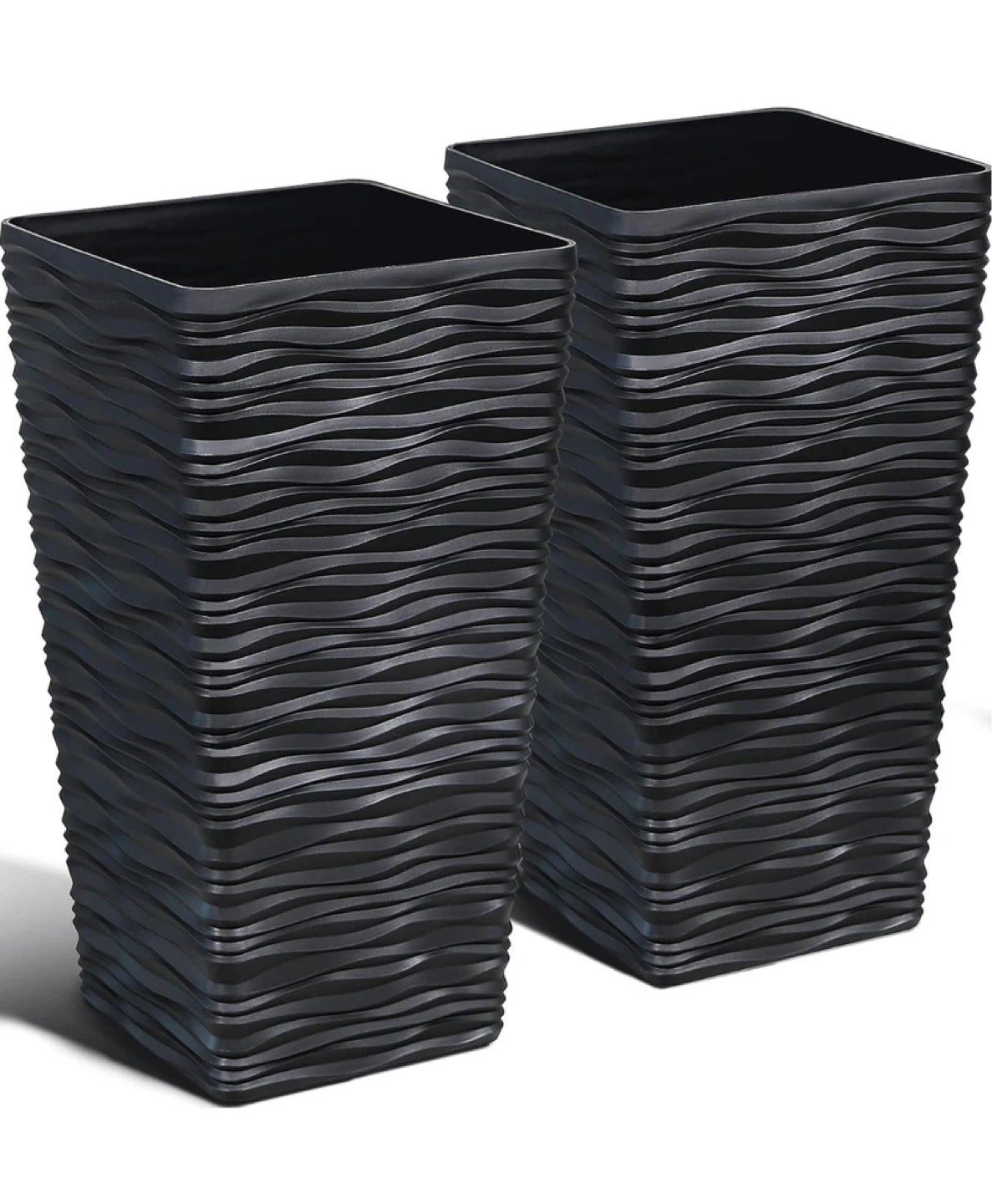 🌱  Worth Plastic Planter Pots Set of 2 - Black - photo 3