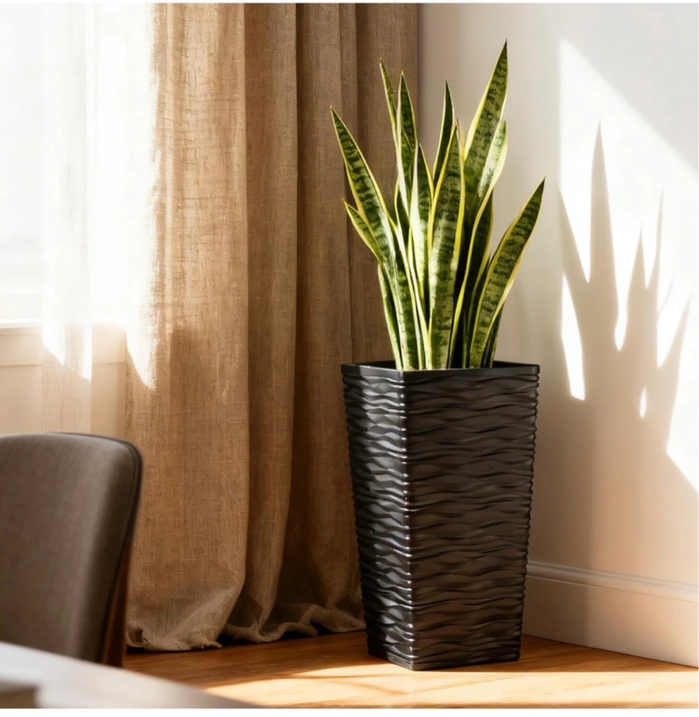 🌱  Worth Plastic Planter Pots Set of 2 - Black - photo 5