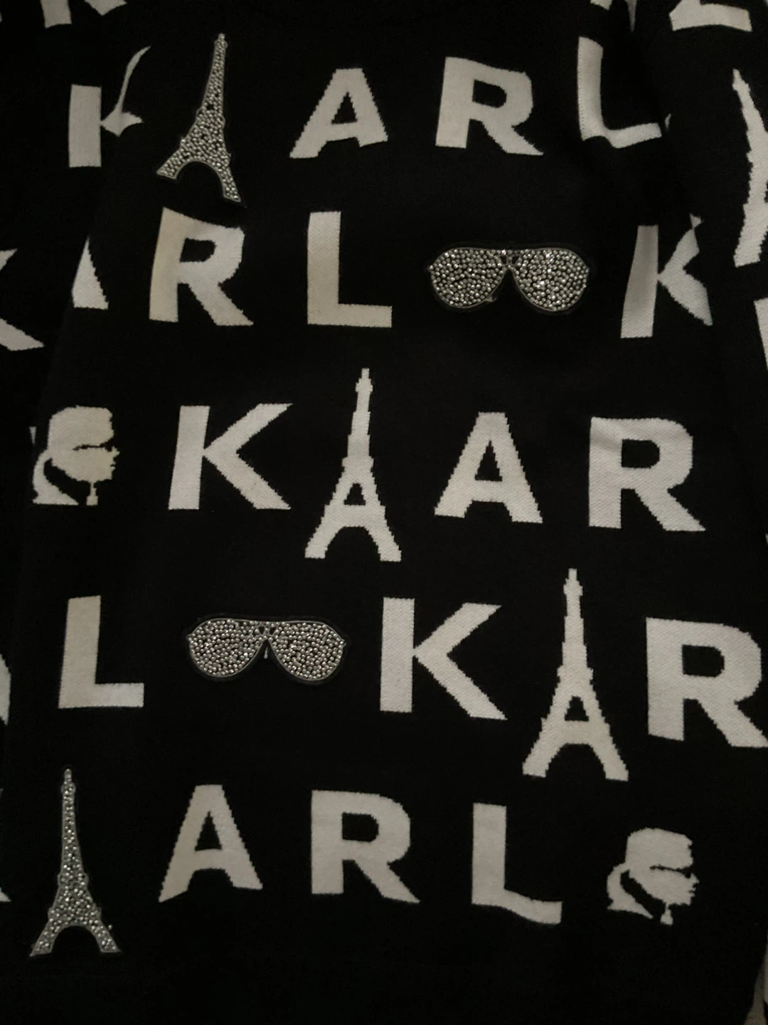 Karl Lagerfeld Paris Black & White Eiffel Tower Sweater - photo 3