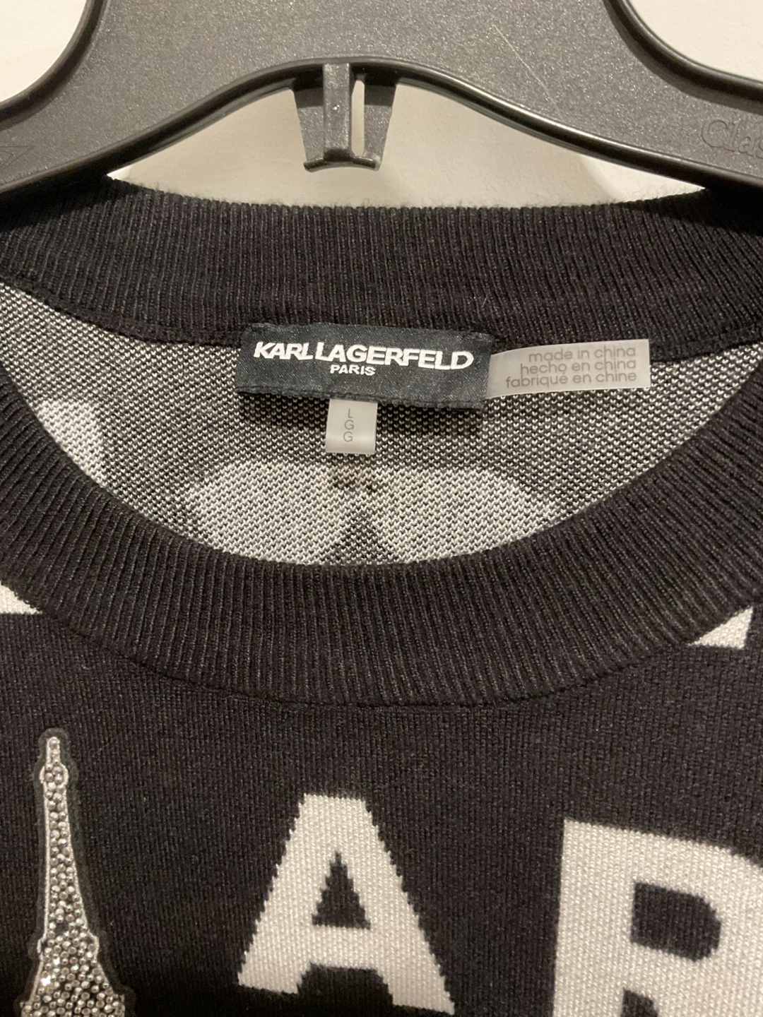 Karl Lagerfeld Paris Black & White Eiffel Tower Sweater - photo 2