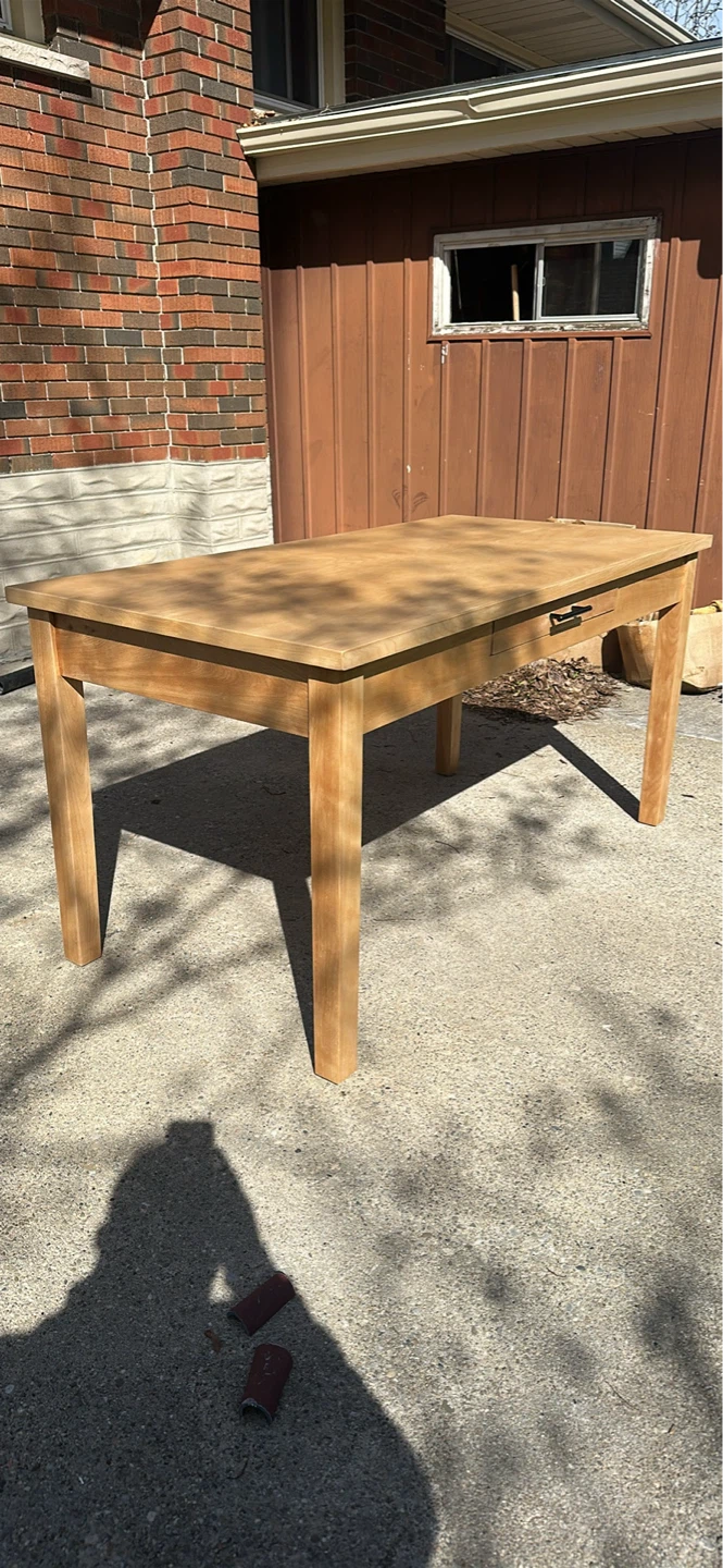 Wooden Dining Table with Drawer