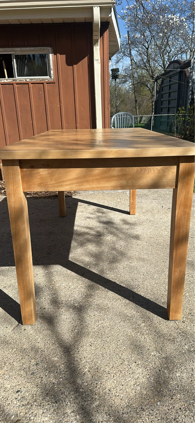 Wooden Dining Table with Drawer - photo 2