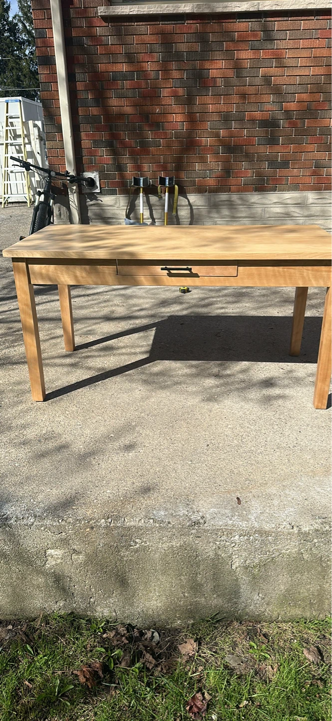 Wooden Dining Table with Drawer - photo 3