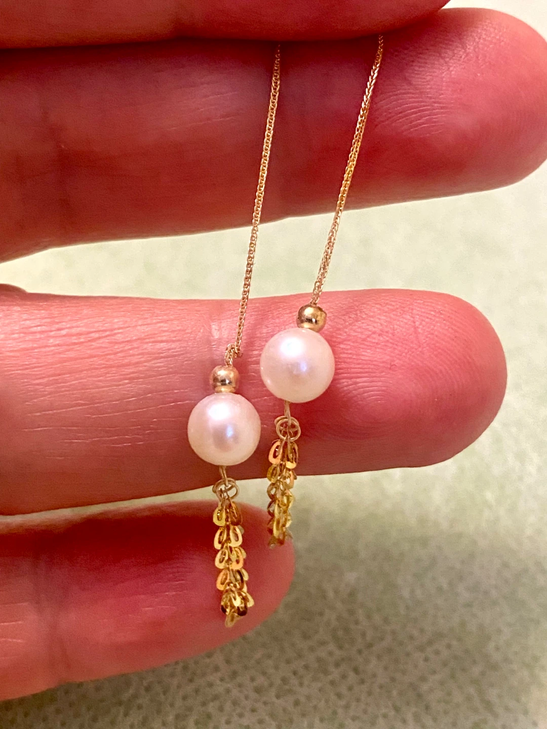 18k Gold Pearl Drop Earrings - photo 2