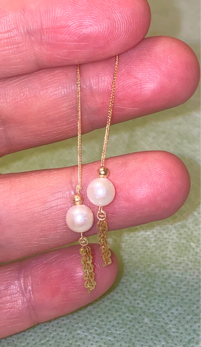 18k Gold Pearl Drop Earrings