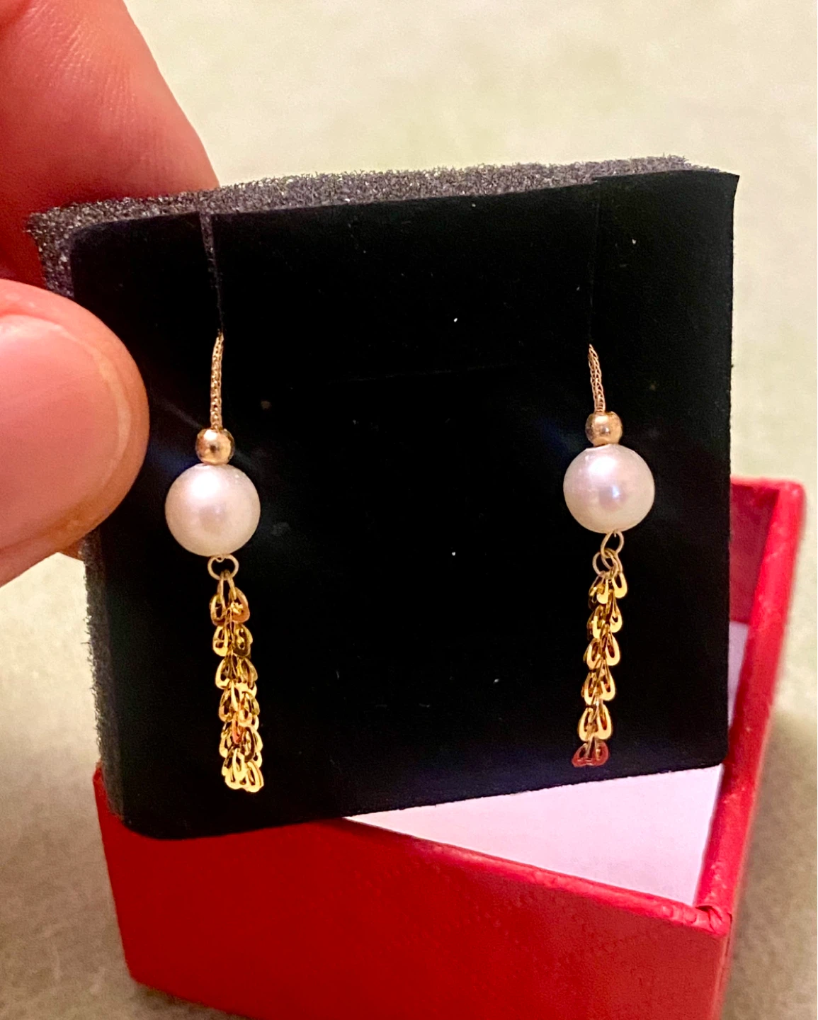 18k Gold Pearl Drop Earrings - photo 4