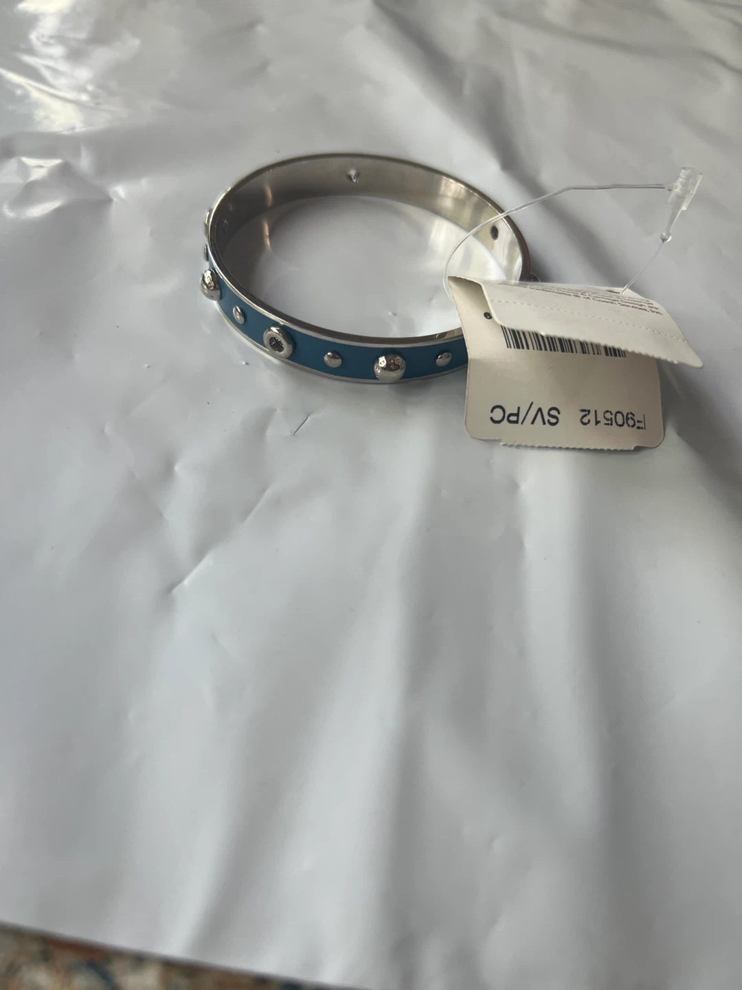 Coach Silver and Blue Studded Bangle