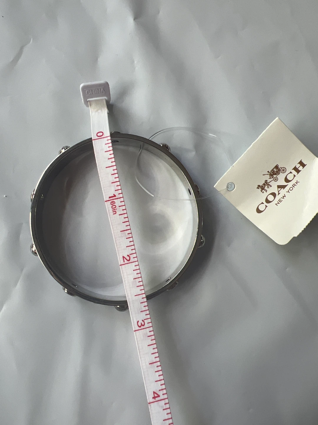 Coach Silver and Blue Studded Bangle - photo 4