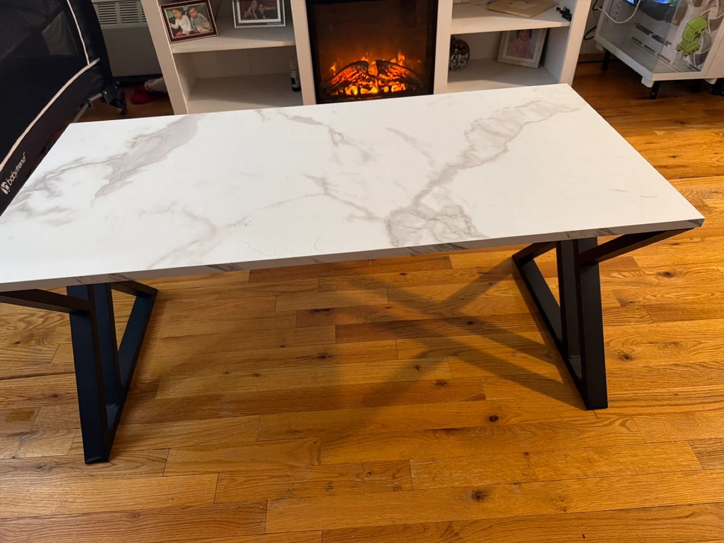 Wolawu White Marble Coffee Table