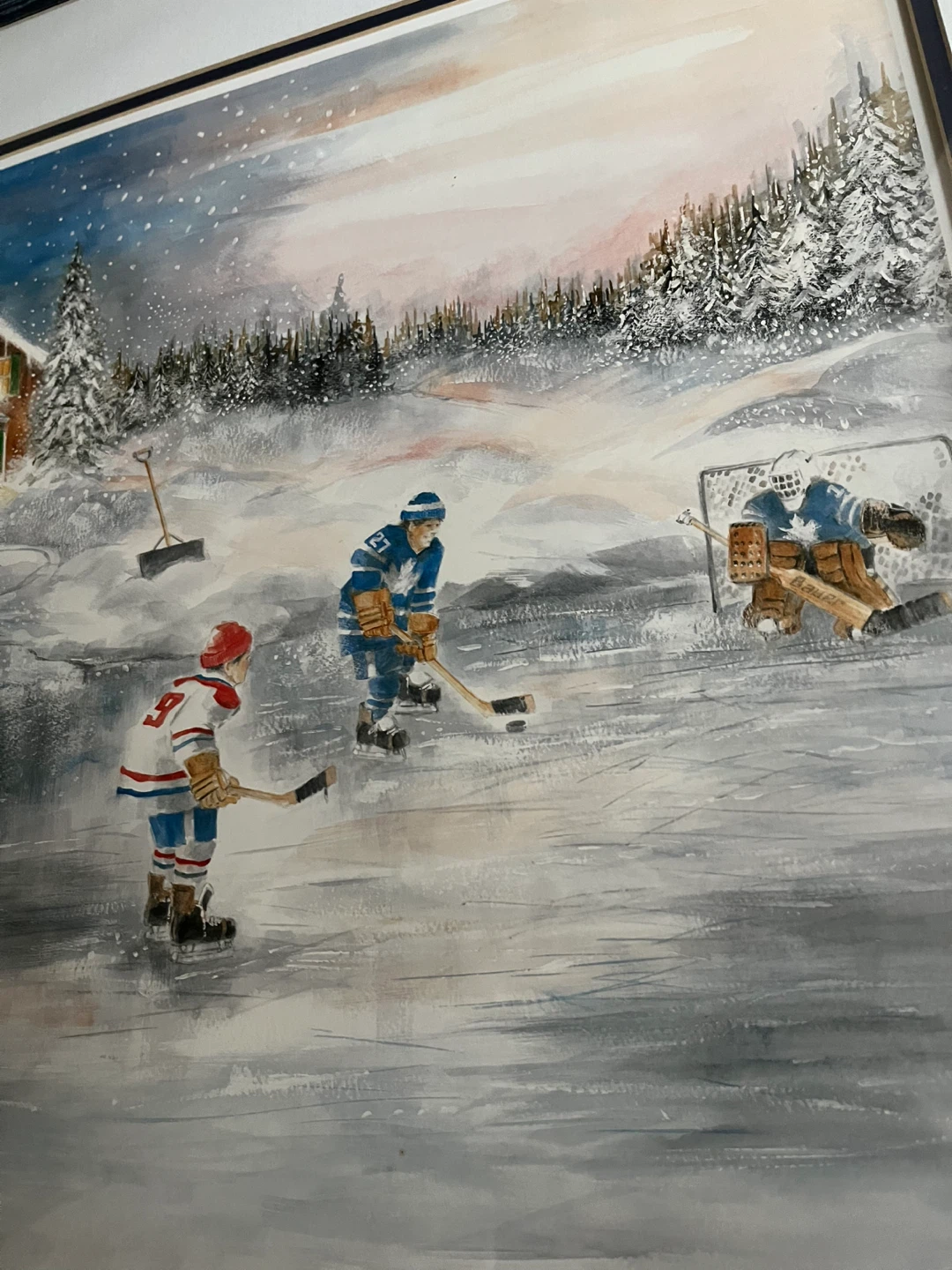 Framed Hockey Art Print "Saturday Night Hero" - photo 5