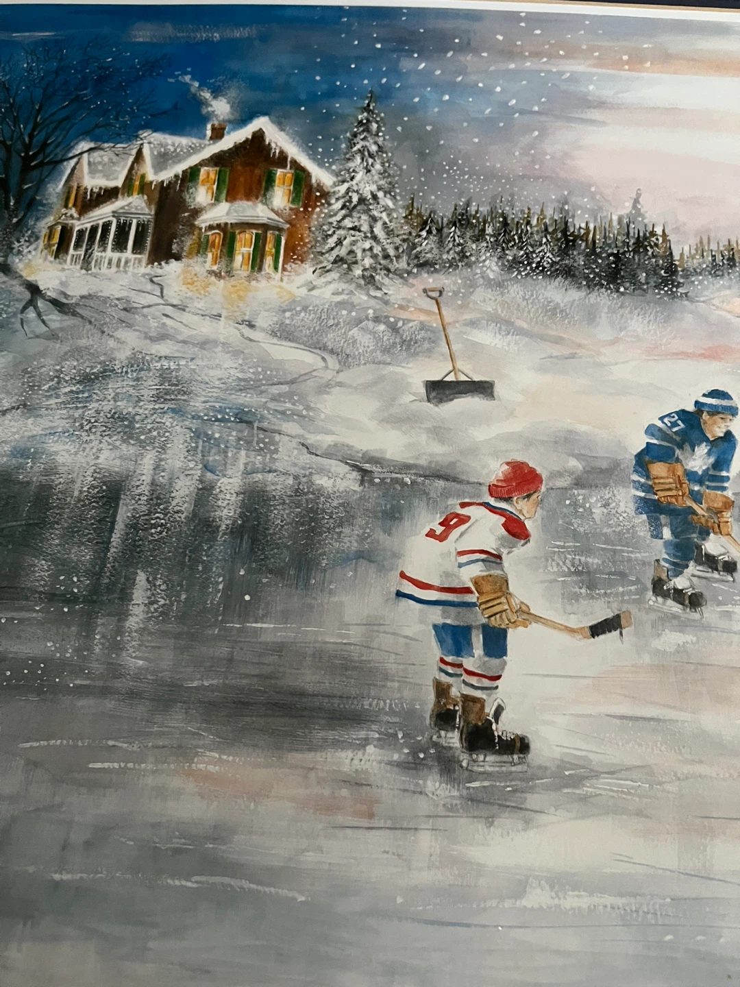 Framed Hockey Art Print "Saturday Night Hero" - photo 4
