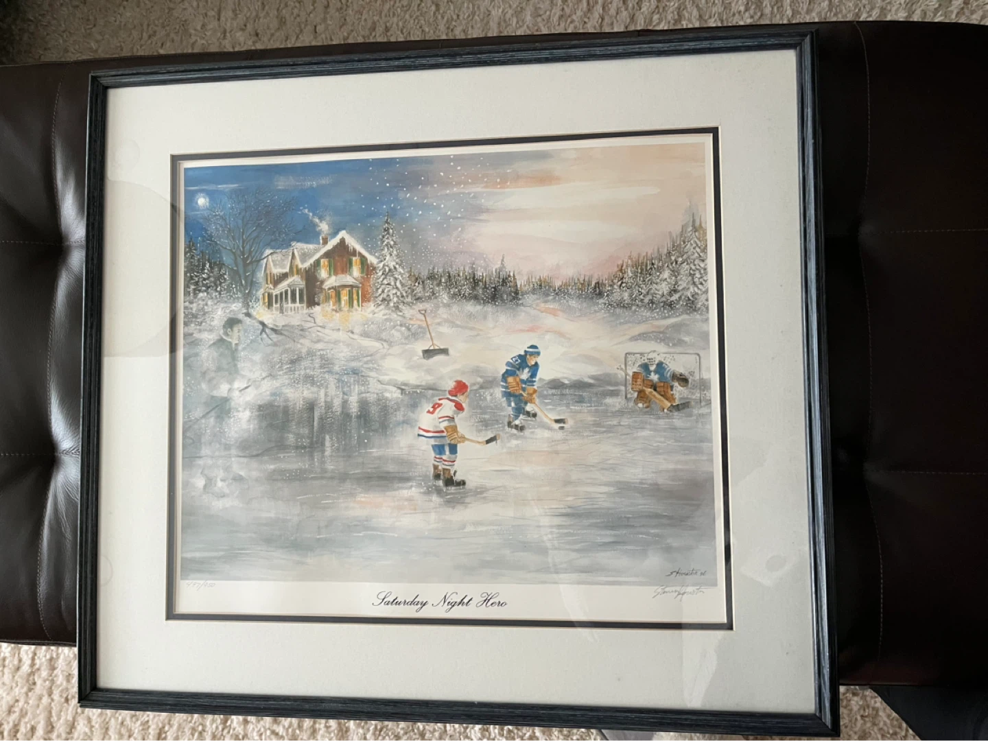Framed Hockey Art Print "Saturday Night Hero"