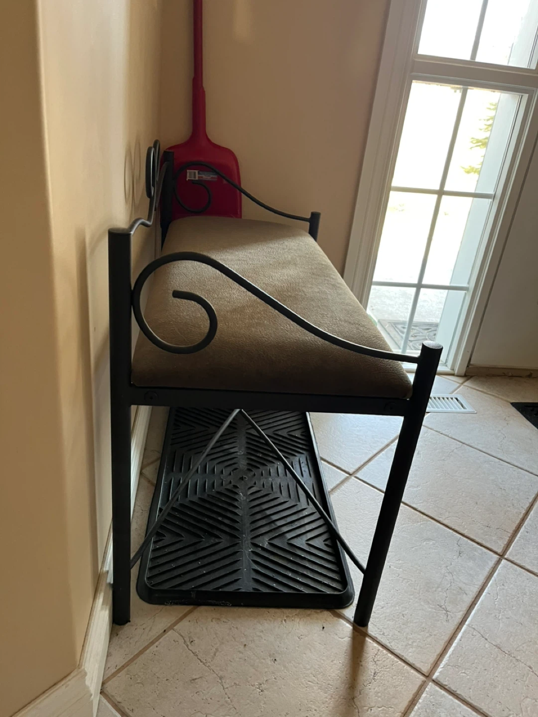 Metal Bench with Padded Seat - photo 2