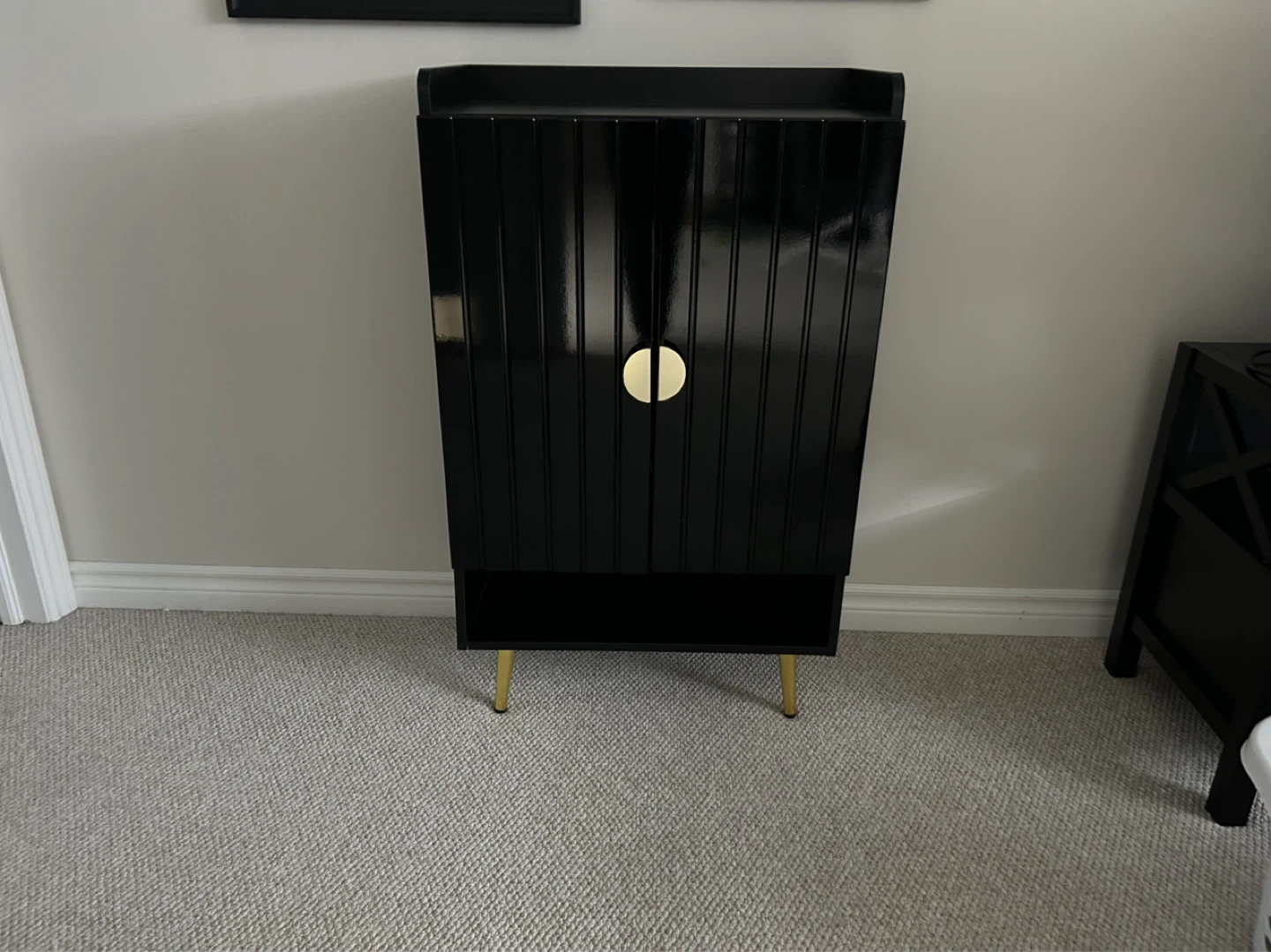 Black Cabinet with Gold Legs