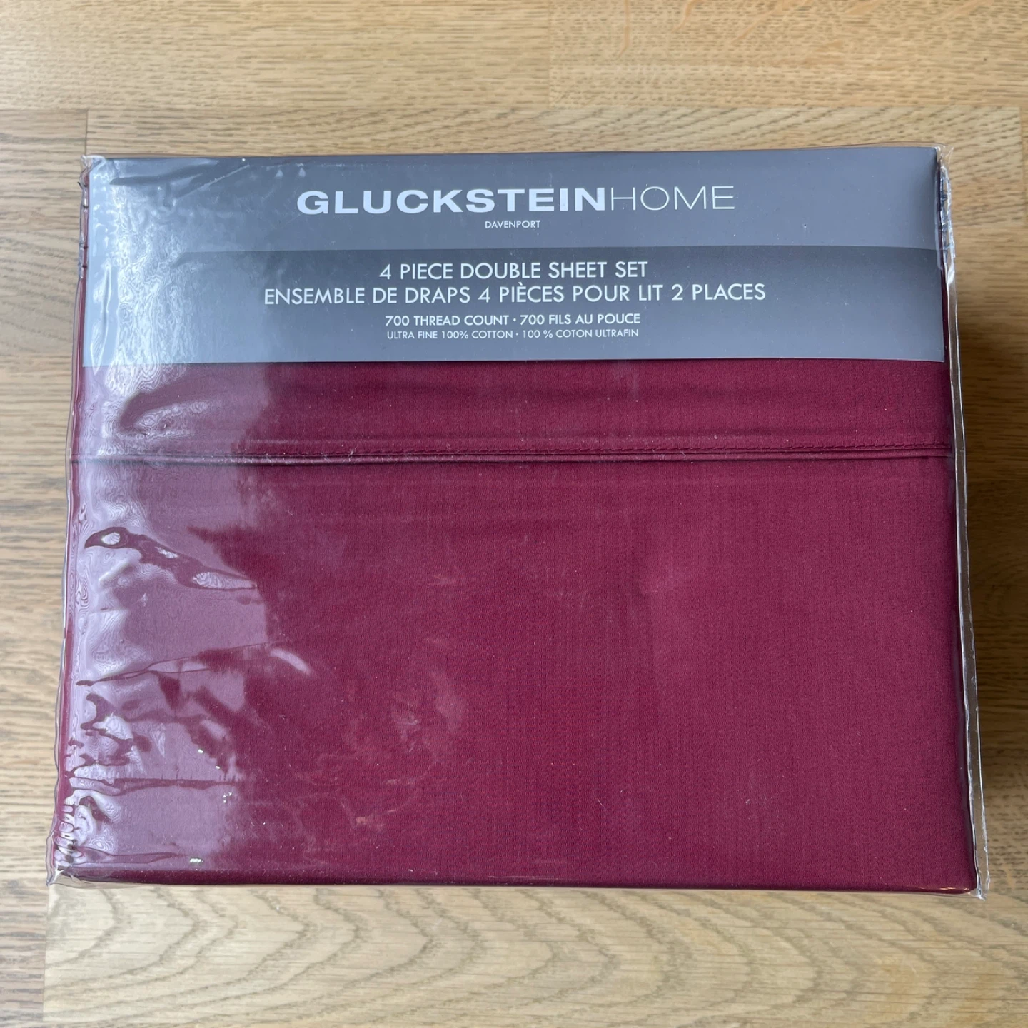 Luxurious 700 TC 100% Cotton 4-Piece Double Sheet Set