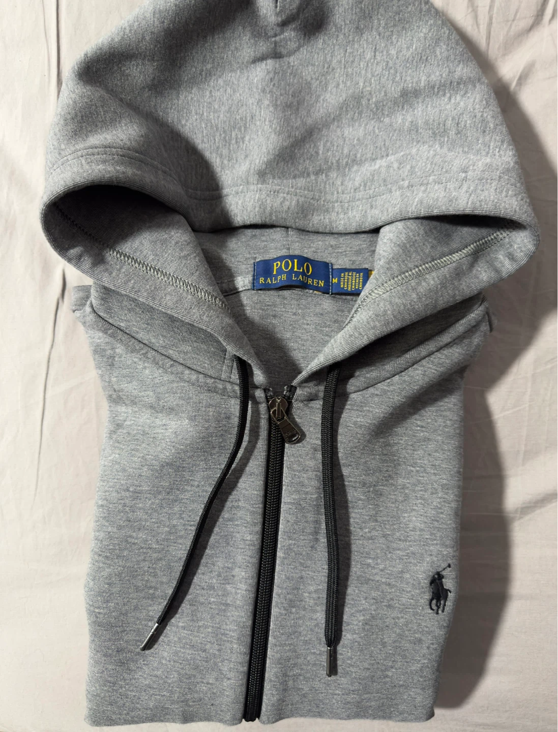 Polo Ralph Lauren Full Zip Hoodie - Grey - Size Medium