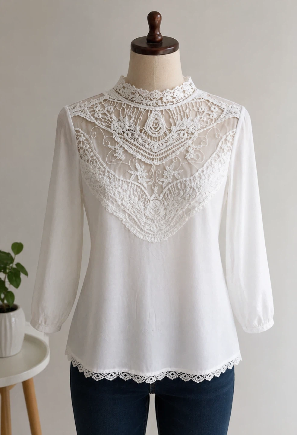ARDENE White Lace Blouse - Size S/P