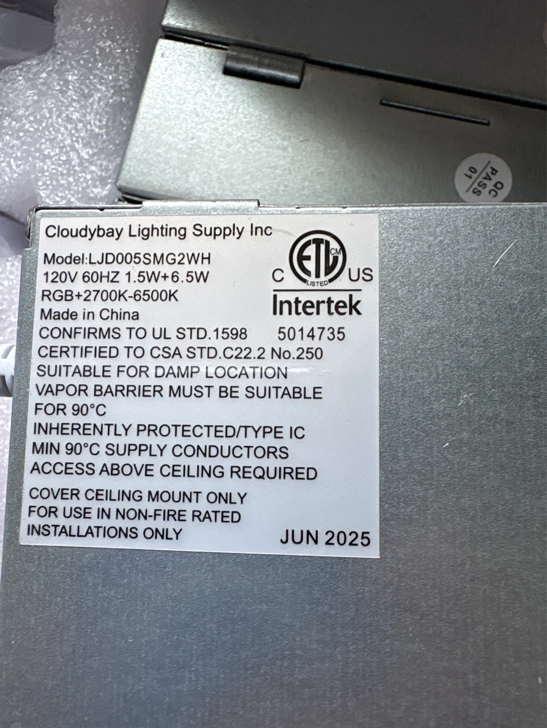 Cloudy Bay Smart LED Downlights LJD005SMG2WH (5-Pack) - photo 2