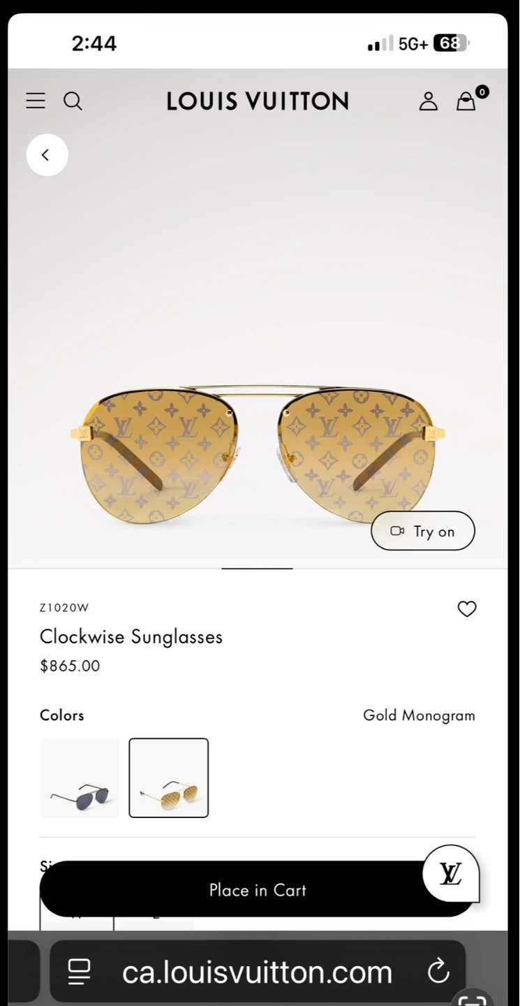 Louis Vuitton Clockwise Sunglasses - Gold Monogram - photo 3