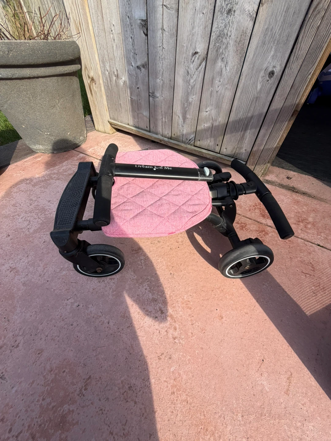 Dream On Me Pink Stroller/Ride-On Board