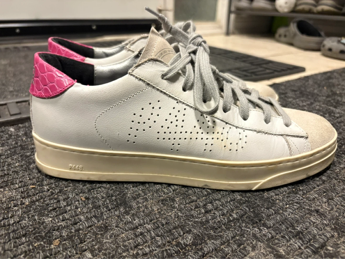 P448 White Leather Sneakers - Size 40