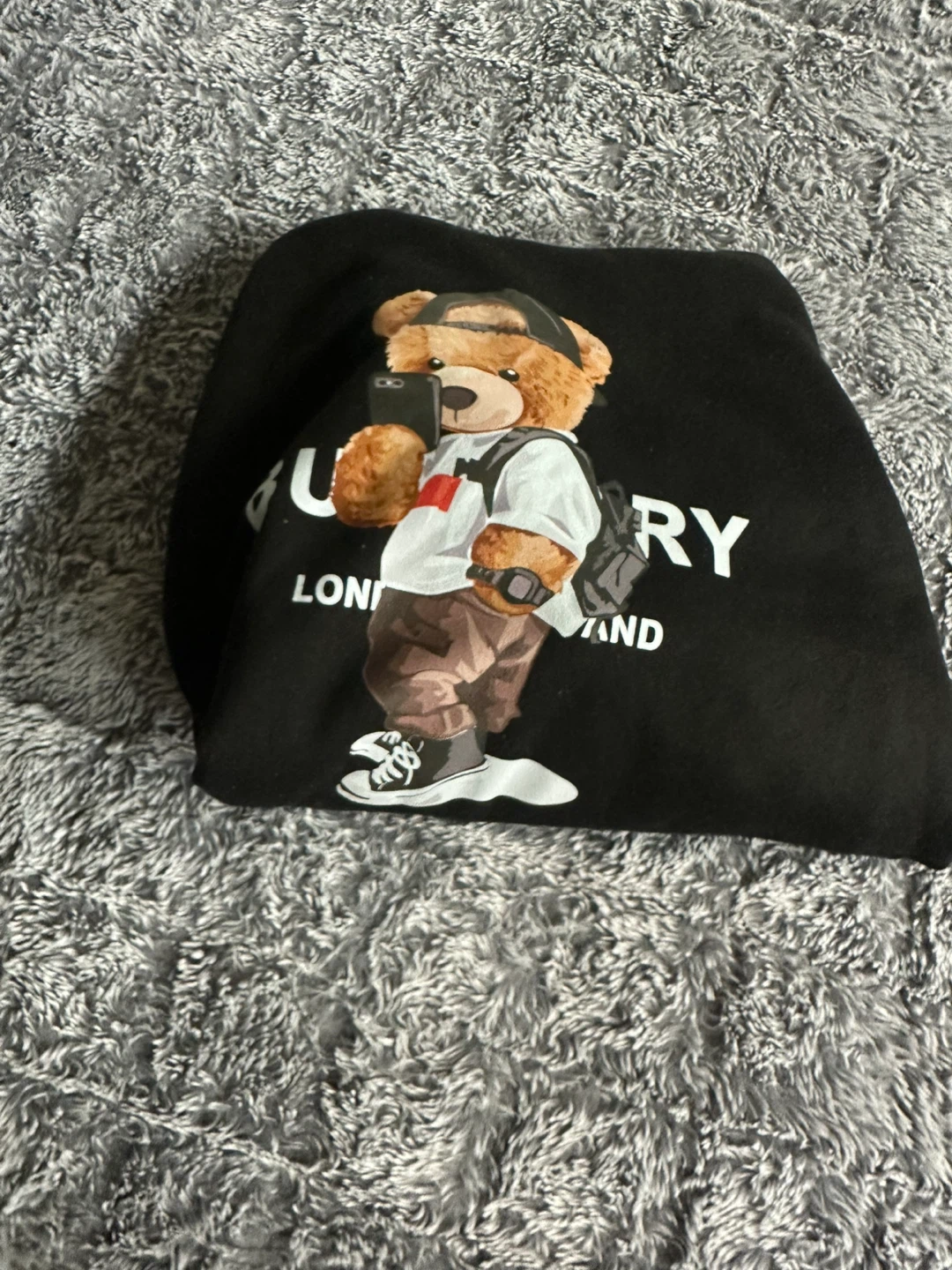 Black Teddy Bear Graphic Hoodie XL - photo 3